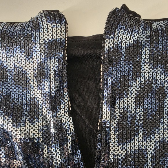 ZARA BLUE LEOPARD PRINT SEQUIN MINI SKIRT‎ SIZE L - Picture 11 of 11